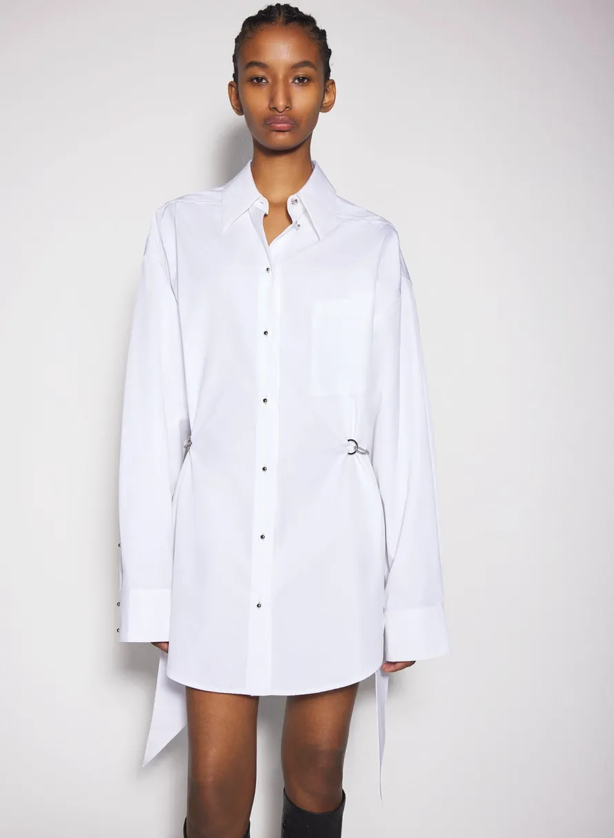 Dresses & Catsuits|MUGLER white shirt dress with chain