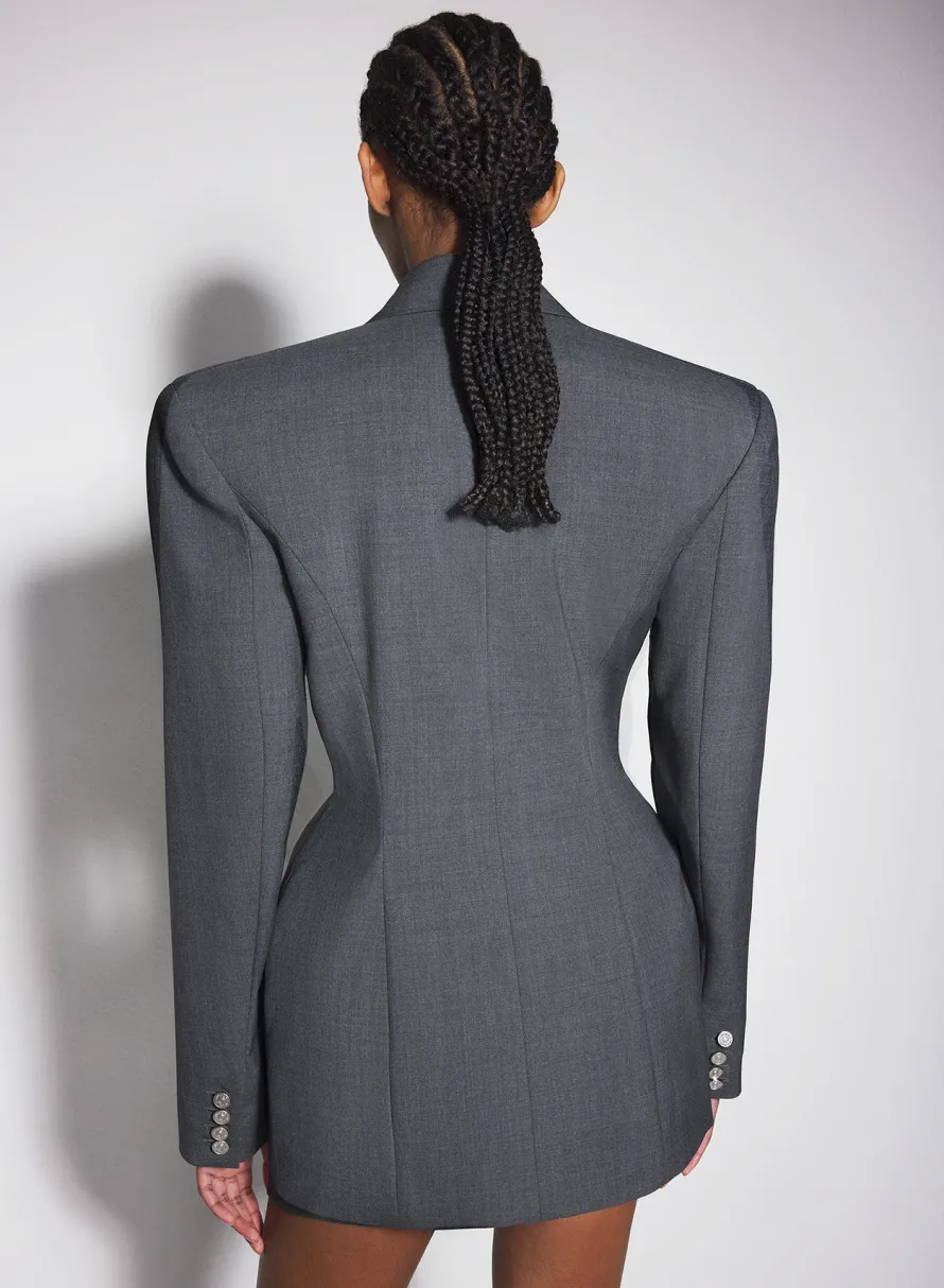 Jackets & Coats|MUGLER grey pierced tailored jacket