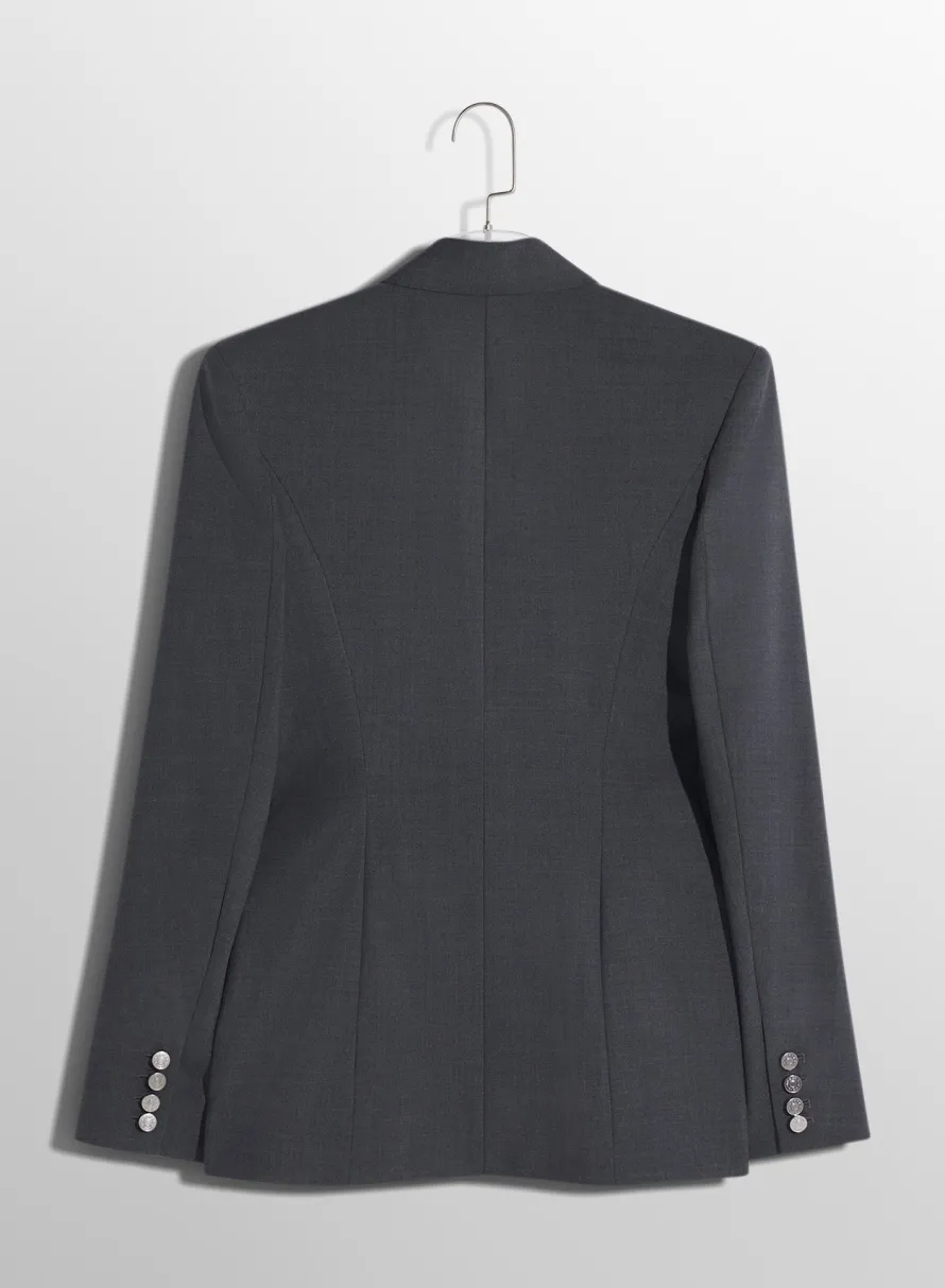 Jackets & Coats|MUGLER grey pierced tailored jacket