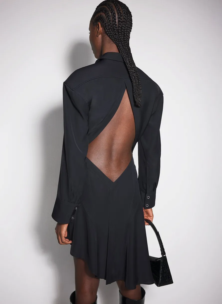 Dresses & Catsuits|MUGLER black backless shirt dress