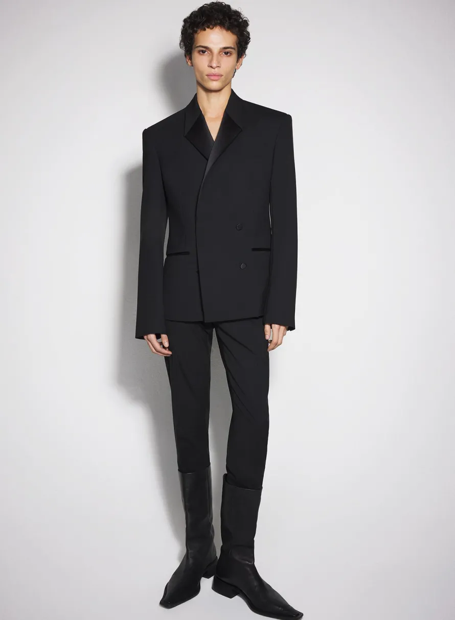 Jackets & Coats|Jackets & Coats|MUGLER black double breasted smoking jacket