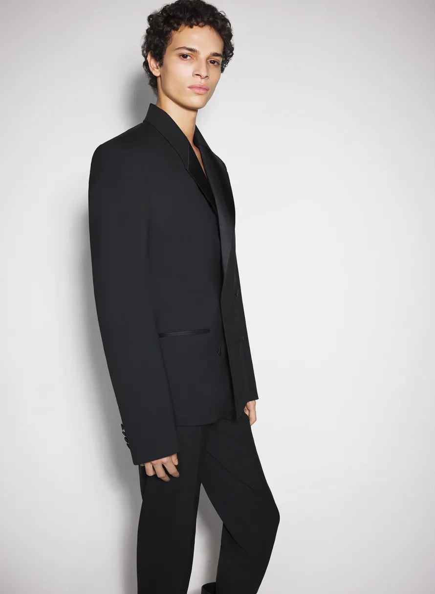 Jackets & Coats|Jackets & Coats|MUGLER black double breasted smoking jacket