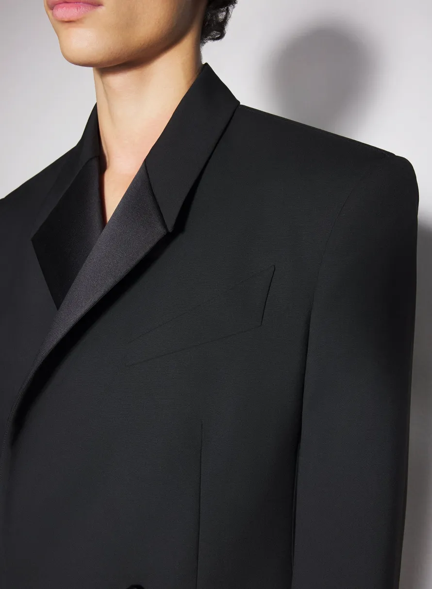 Jackets & Coats|Jackets & Coats|MUGLER black double breasted smoking jacket