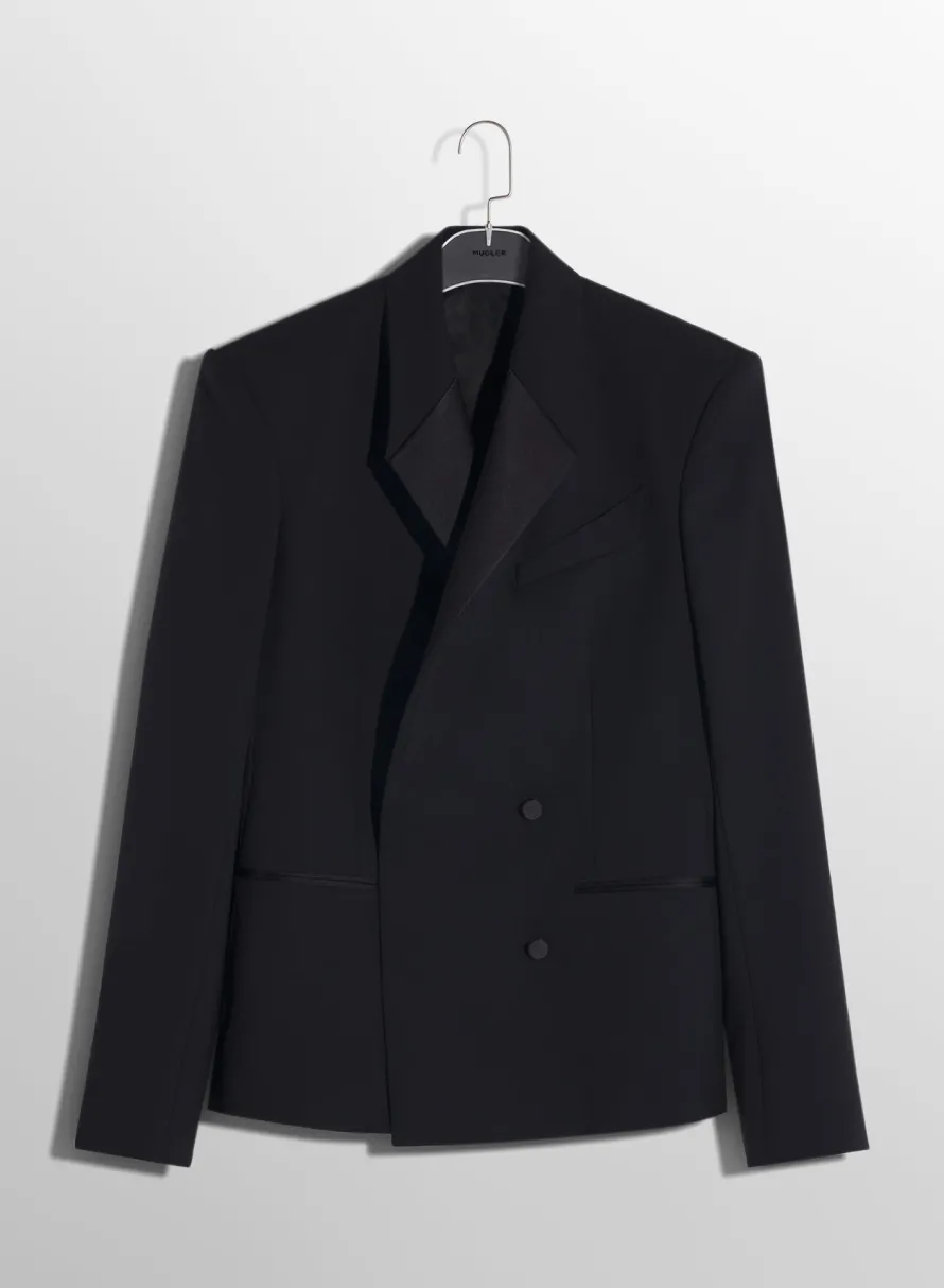 Jackets & Coats|Jackets & Coats|MUGLER black double breasted smoking jacket