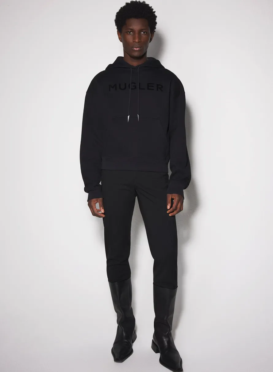 Tops|Tops|MUGLER black logo hoodie
