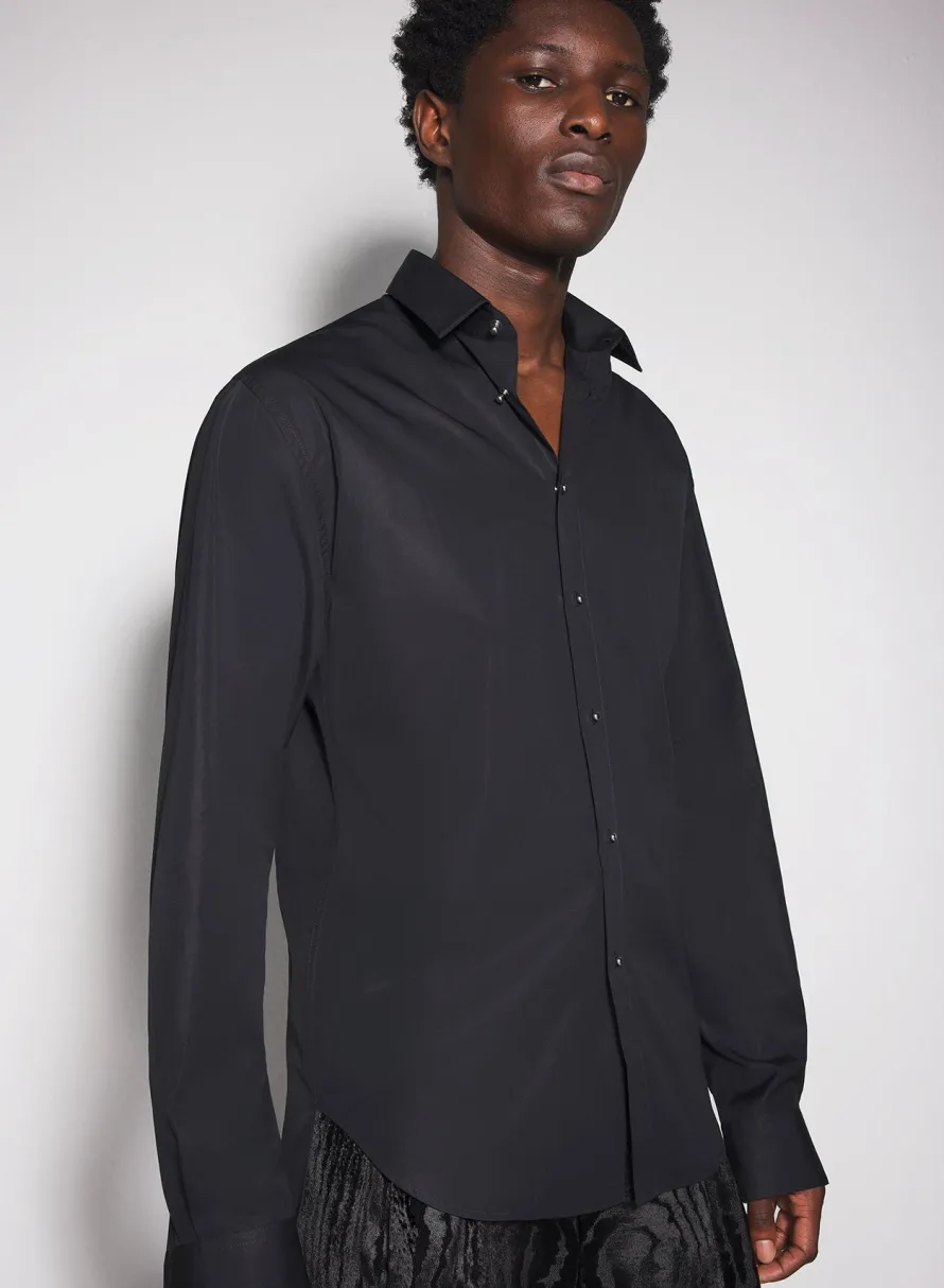 Tops|Tops|MUGLER black poplin shirt