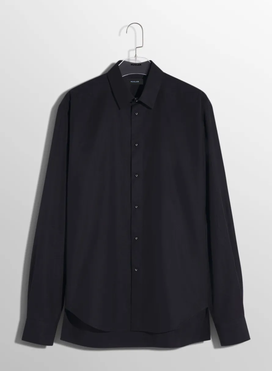 Tops|Tops|MUGLER black poplin shirt