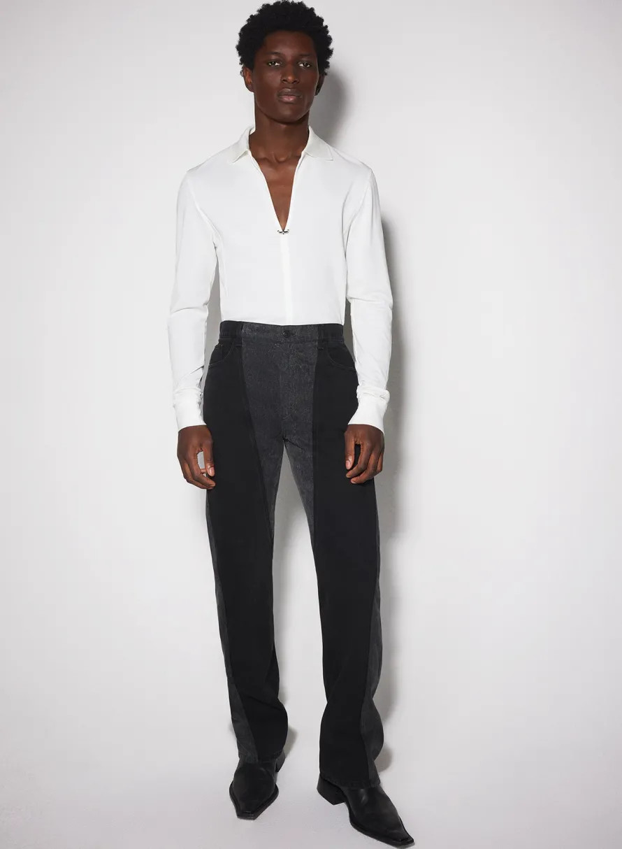 Tops|Tops|MUGLER off-white pierced polo