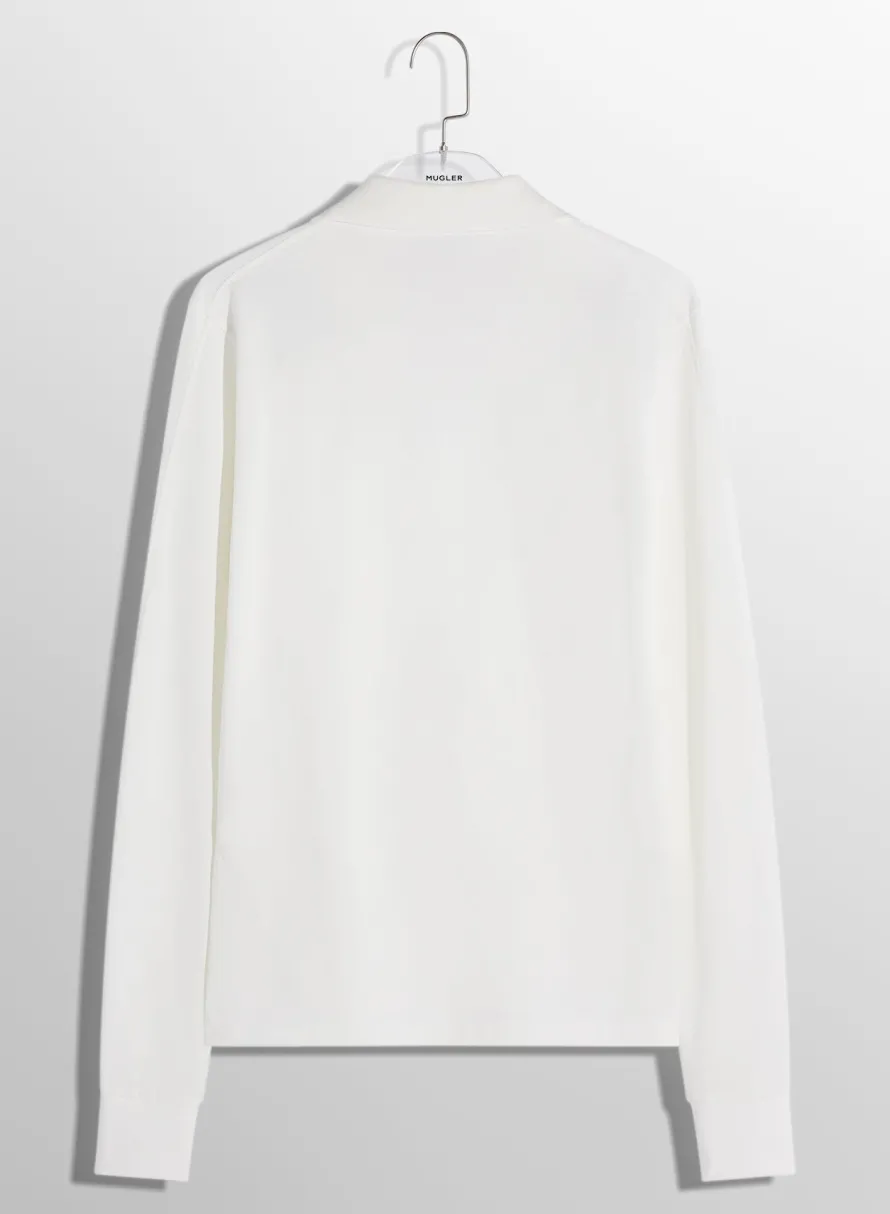 Tops|Tops|MUGLER off-white pierced polo