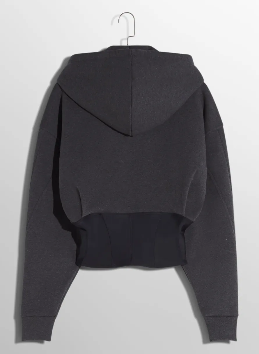 Tops|Tops|MUGLER grey corseted hoodie