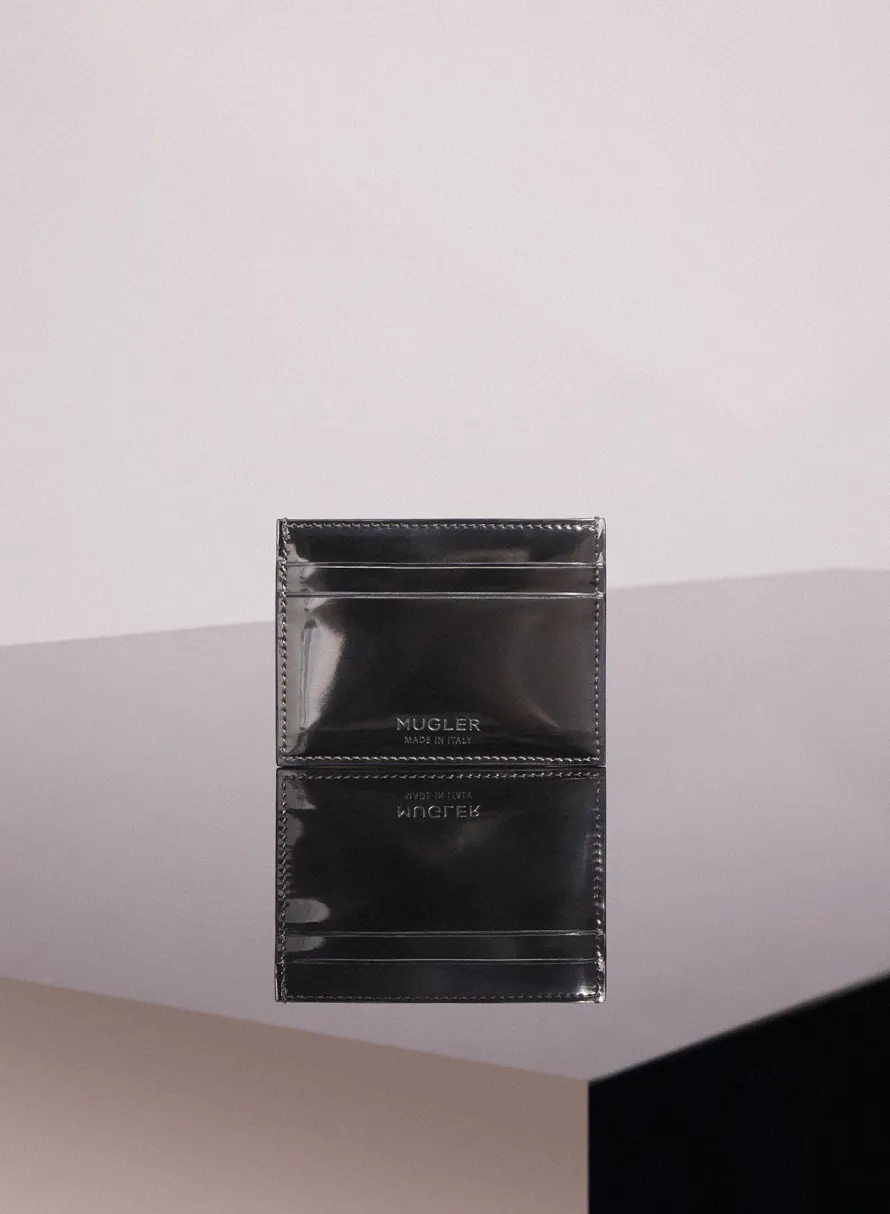Small Leather Goods|MUGLER gunmetal embossed spiral cardholder