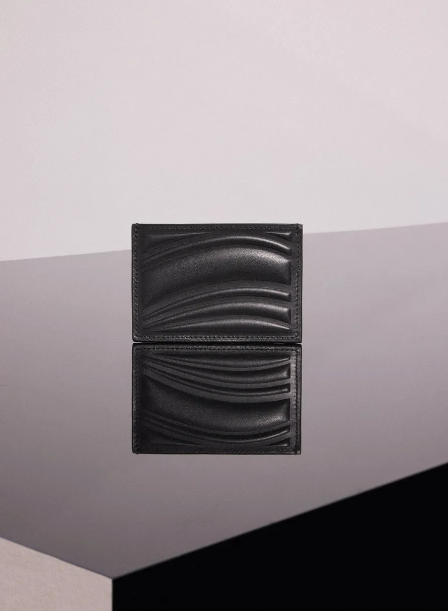 Small Leather Goods|MUGLER black embossed spiral cardholder