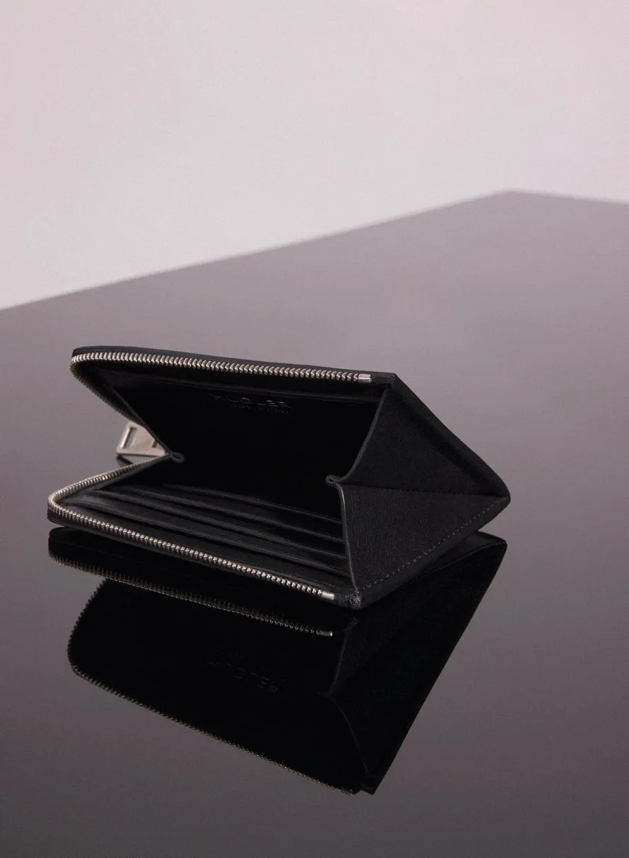 Small Leather Goods|MUGLER black embossed spiral cardholder
