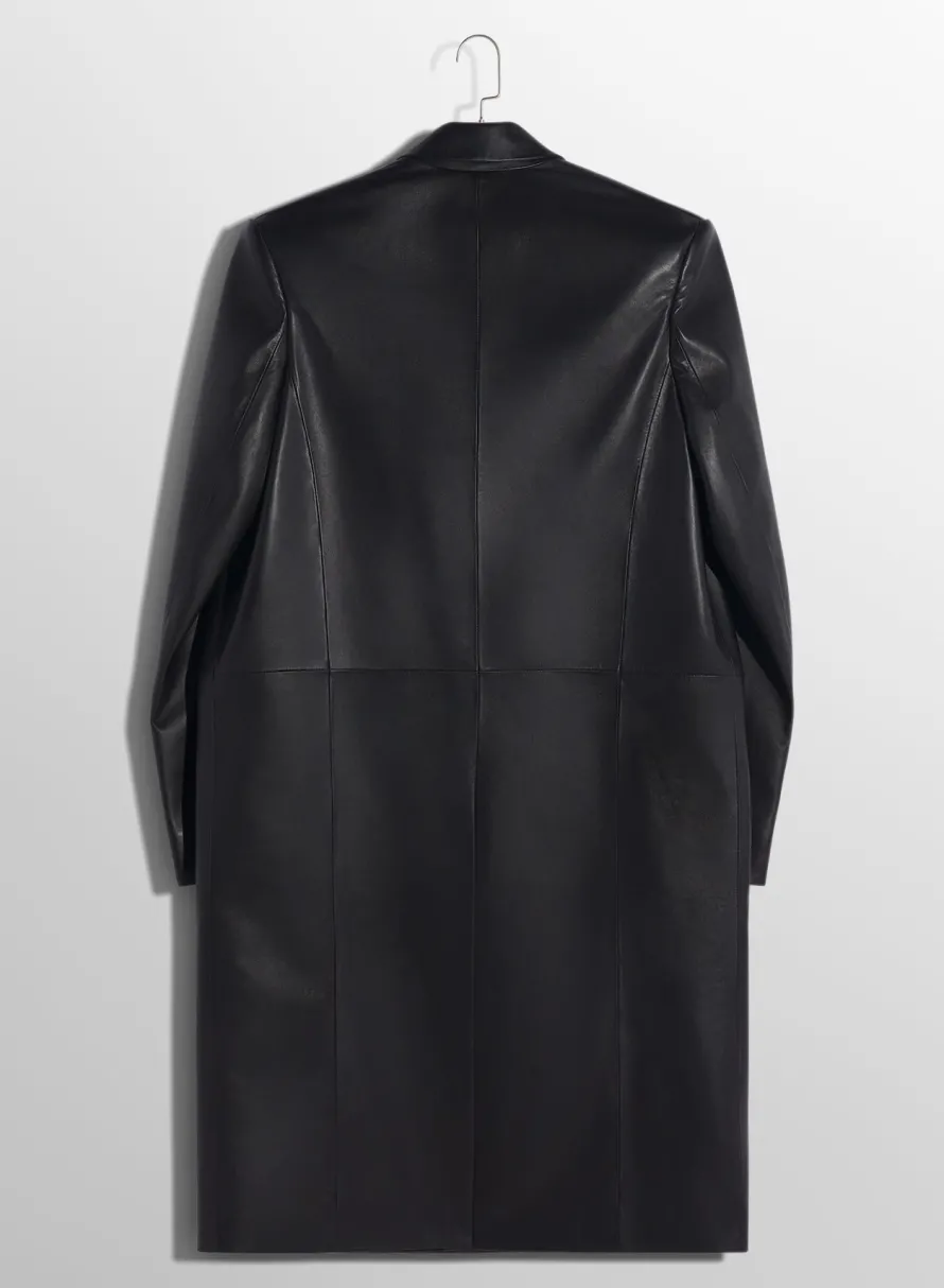Jackets & Coats|Jackets & Coats|MUGLER black single-breasted leather coat