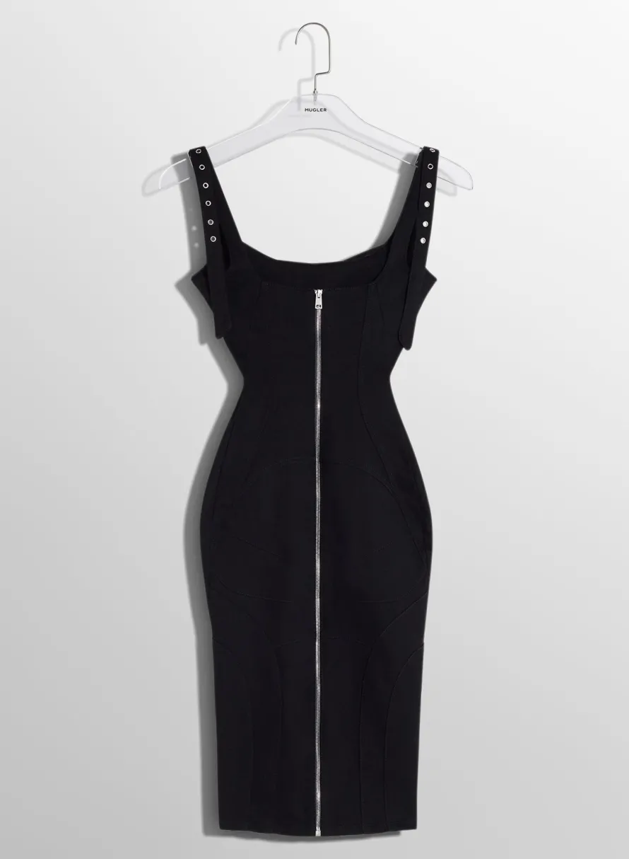 Denim|Dresses & Catsuits|MUGLER bi-color buckled denim dress