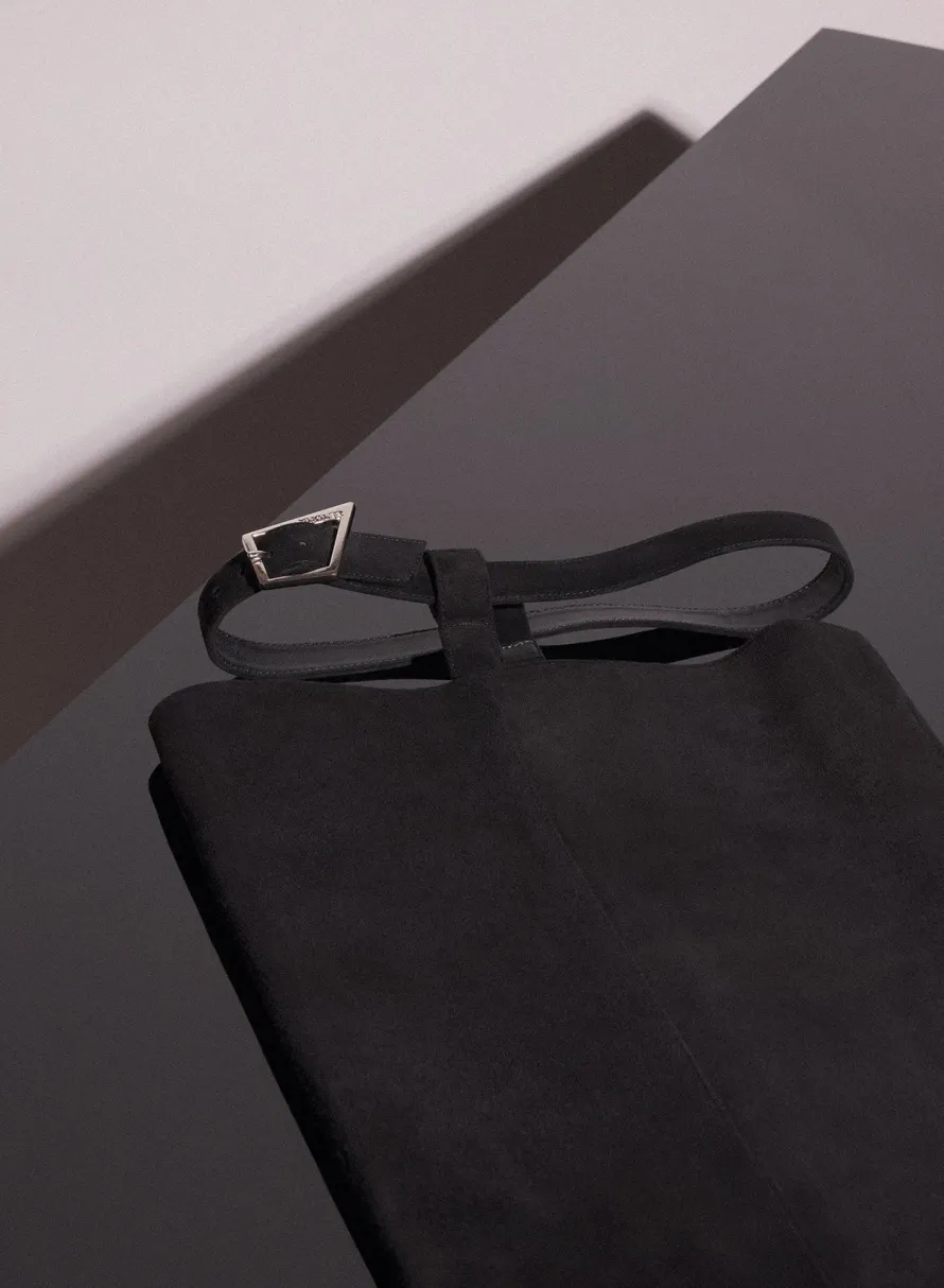 Shoes|MUGLER black suede fang 95 garter boots