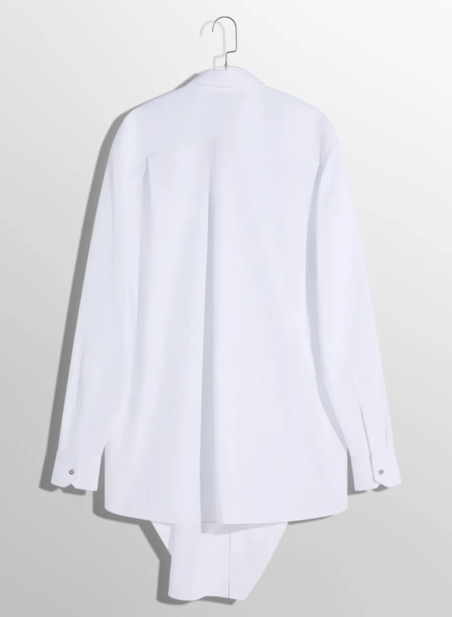 Tops|Tops|MUGLER white knotted poplin shirt