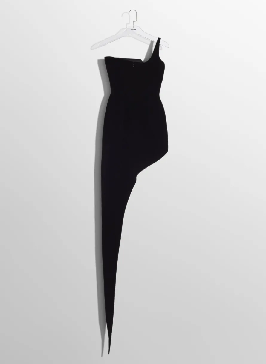 Dresses & Catsuits|MUGLER black spiky velvet corset dress